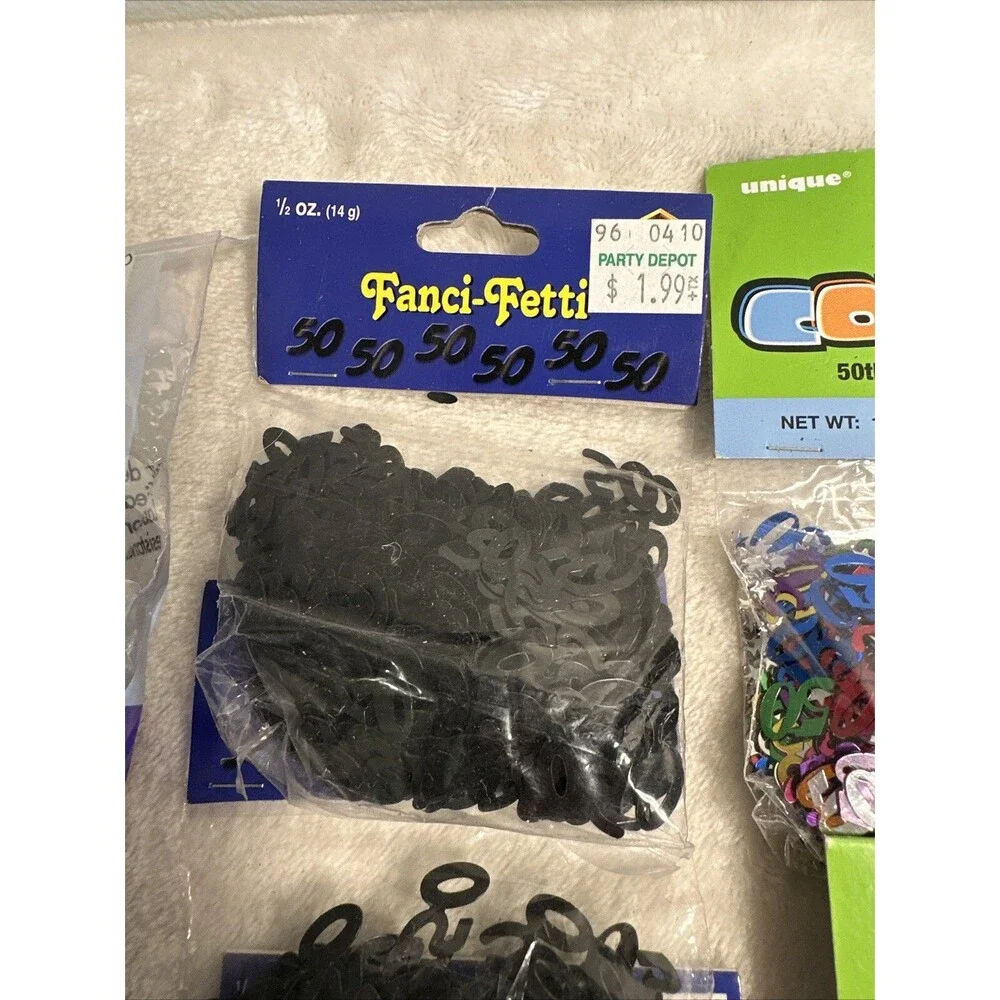 50th Birthday Party Supplies Decorations Confetti Streamers 6 New Packages